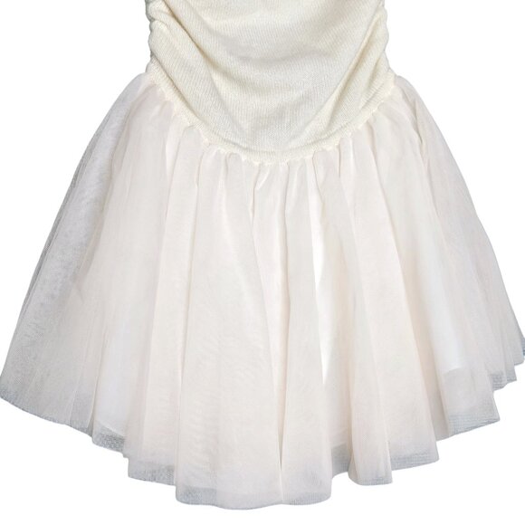 Reformation Sable Cream Cashmere Strapless Tutu‎ Tulle Mini Dress Size S - Picture 6 of 10